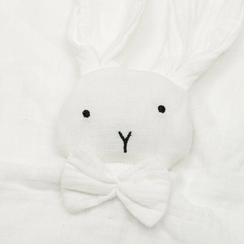 Jucarie interactiva, New Baby, Rabbit, Din muselina, Bumbac, 30x30 cm, 0 luni+, White [2]