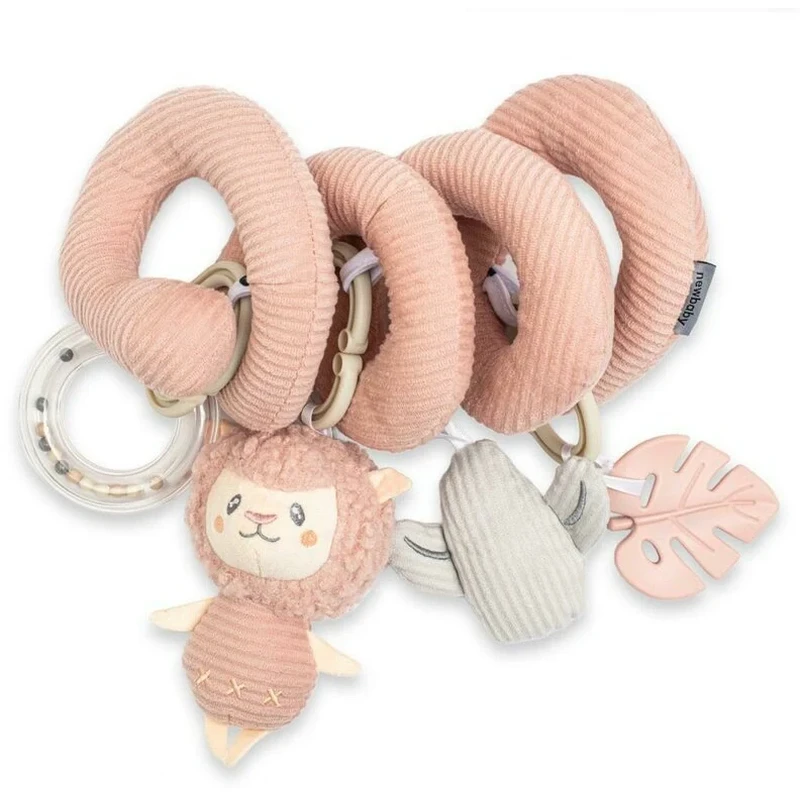 Jucarii bebelusi - Jucarie interactiva, New Baby, Spirala, Lama, Pentru atasare la patut sau carucior, 0 luni+, Multicolor