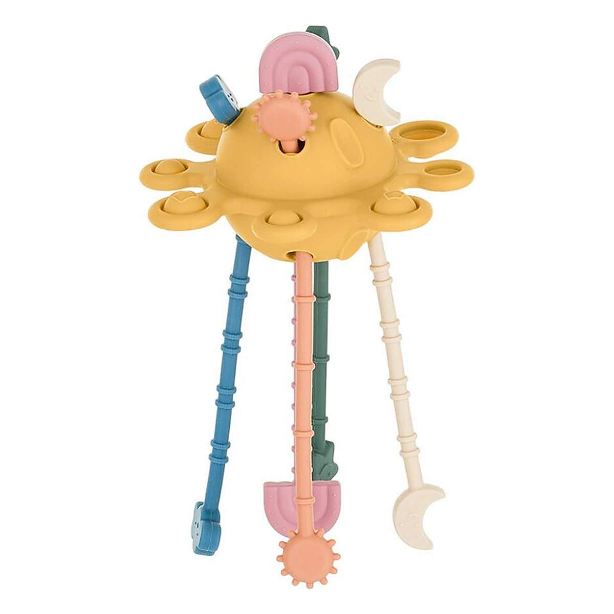 Jucarii bebelusi - Jucarie senzoriala, Petite&Mars, Crazy planet, Din silicon, 20 cm, 10 luni+, Multicolor