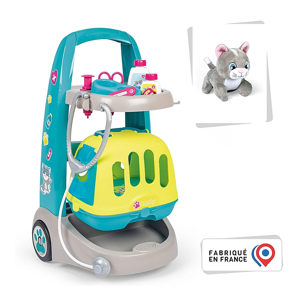 Jucarie Smoby Set veterinar cu carucior si pisica [1]