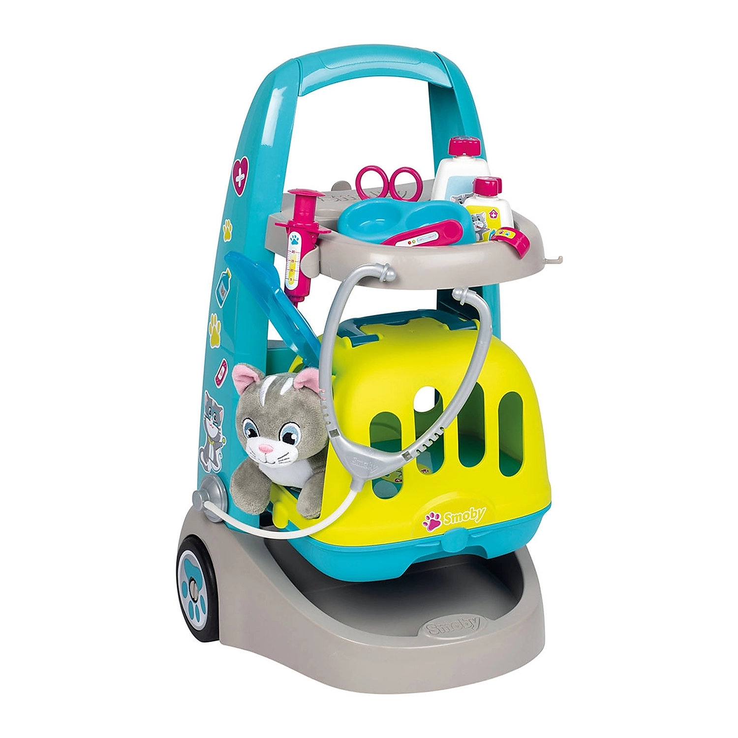 La doctor - Jucarie Smoby Set veterinar cu carucior si pisica