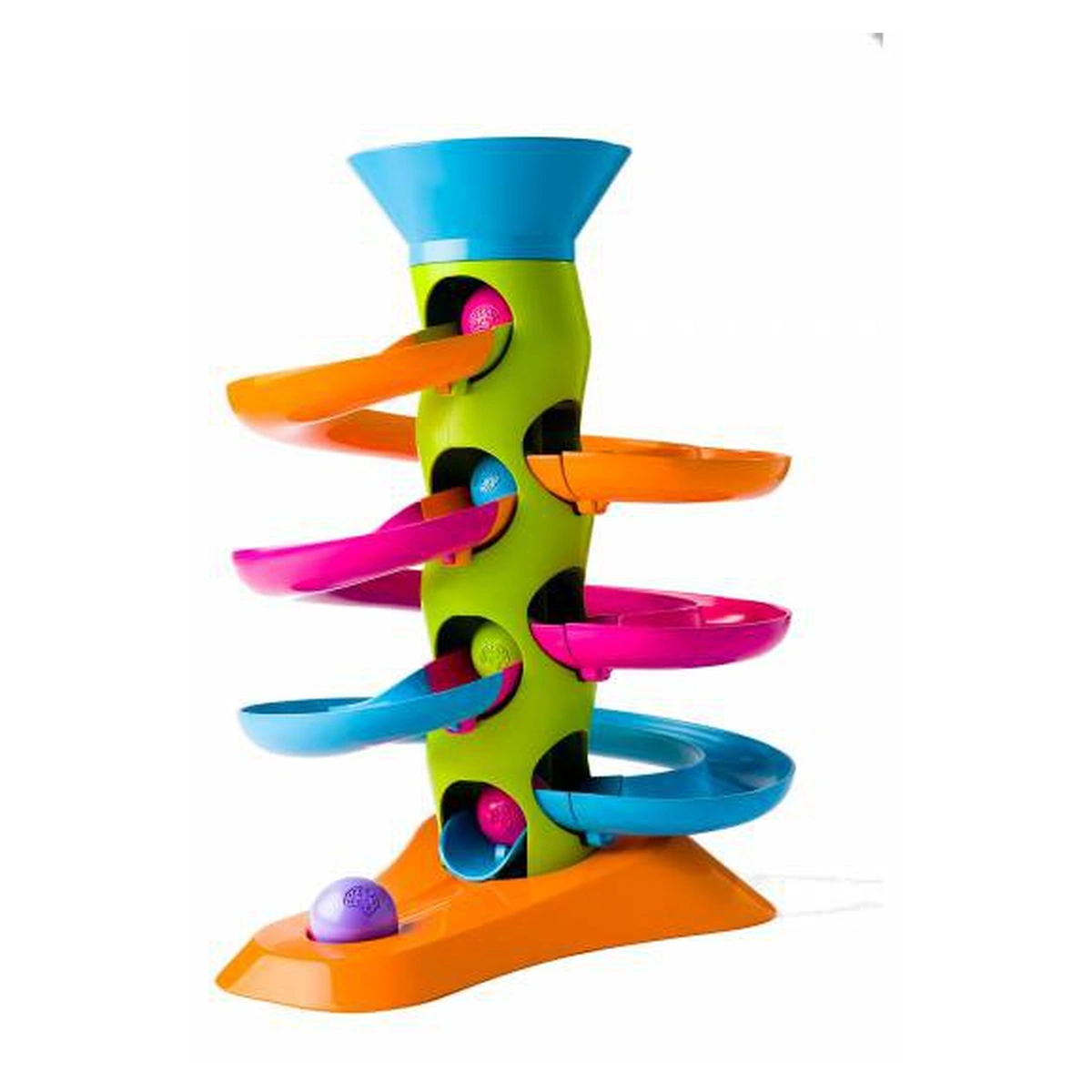Constructii, cuburi, forme si culori - Jucarie Turnulet cu bile RollAgain