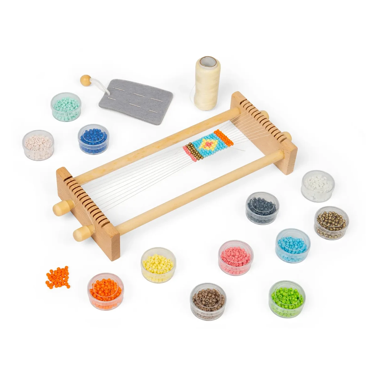 Jocuri de indemanare - Kit tesut cu margele BIGJIGS Toys pentru copii 5 ani+