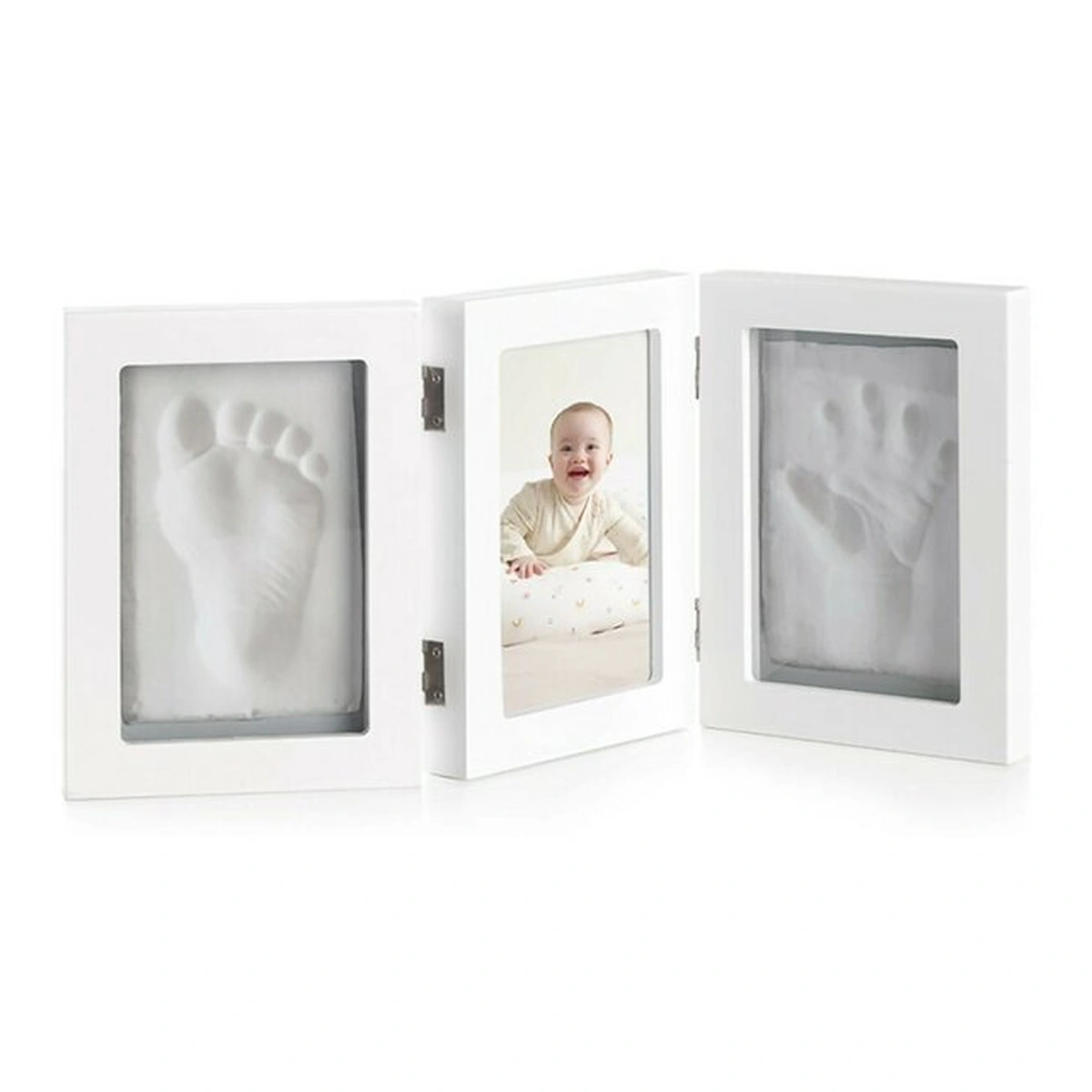 Rame foto si seturi pentru amprente - Kit rama foto, Jane, Cu mulaj amprenta manuta si piciorus, White