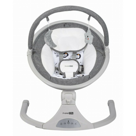 Balansoare si leagane bebelusi - Leagan balansoar, FreeOn, Elite, 12 melodii, 5 viteze de balansare si 3 pozitii de reglare a spatarului, Grey