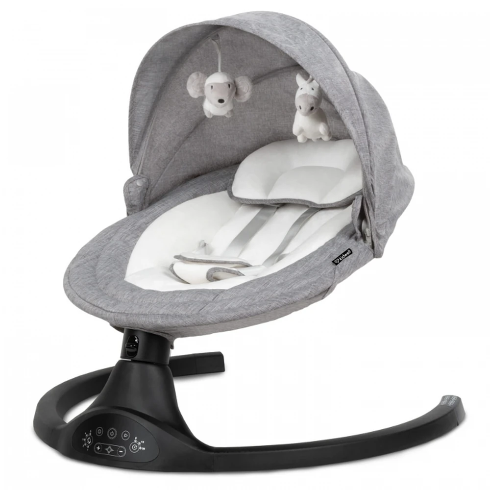 Camera copilului - Leagan electric 2 in 1 Kidwell Luxi - Black Dark Melange
