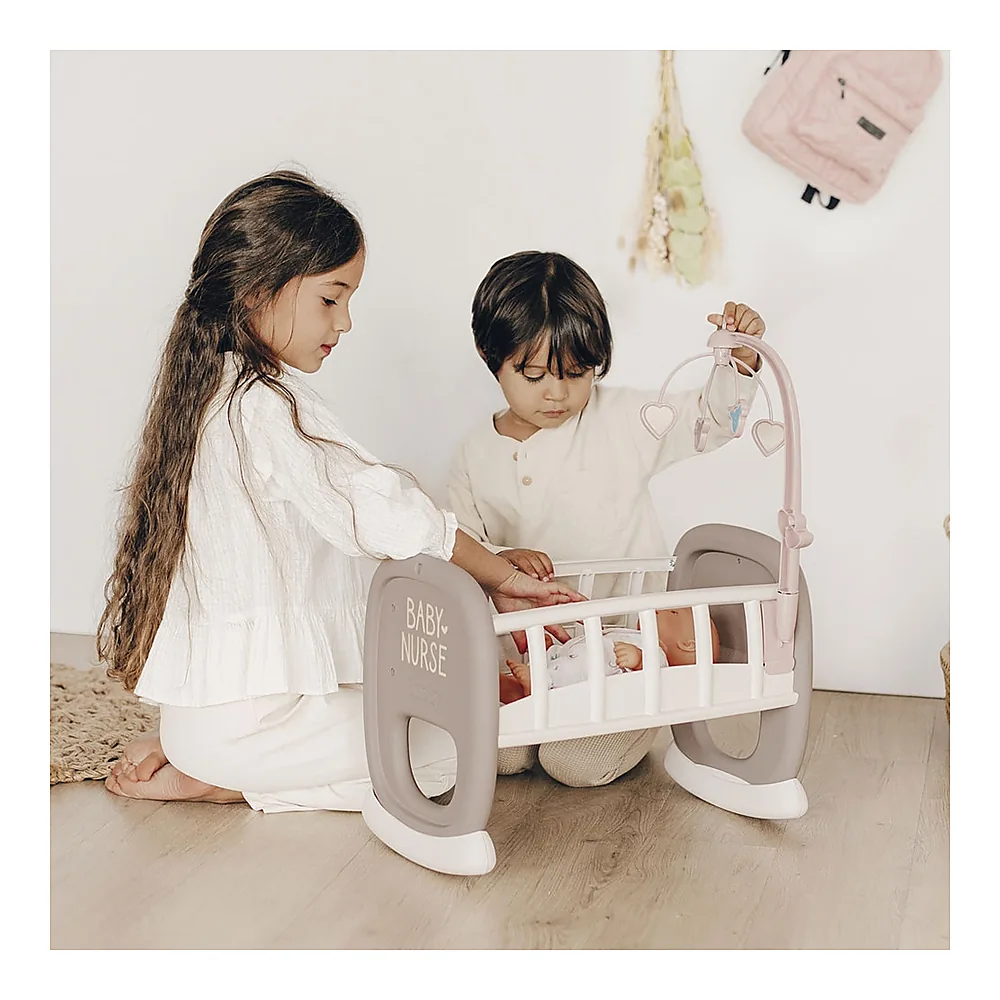 Leagan pentru papusa Smoby Baby Nurse maro cu carusel [5]