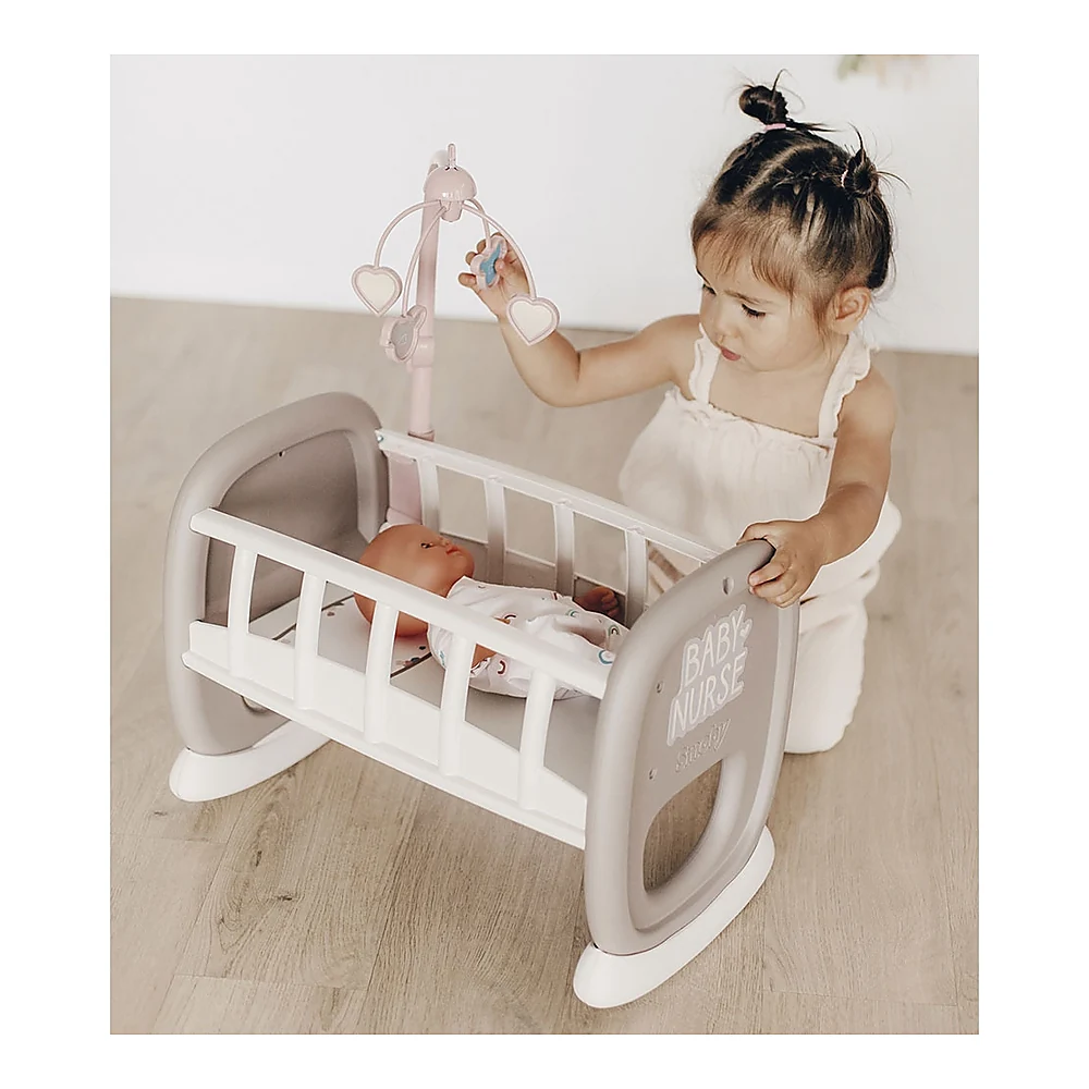 Leagan pentru papusa Smoby Baby Nurse maro cu carusel [4]