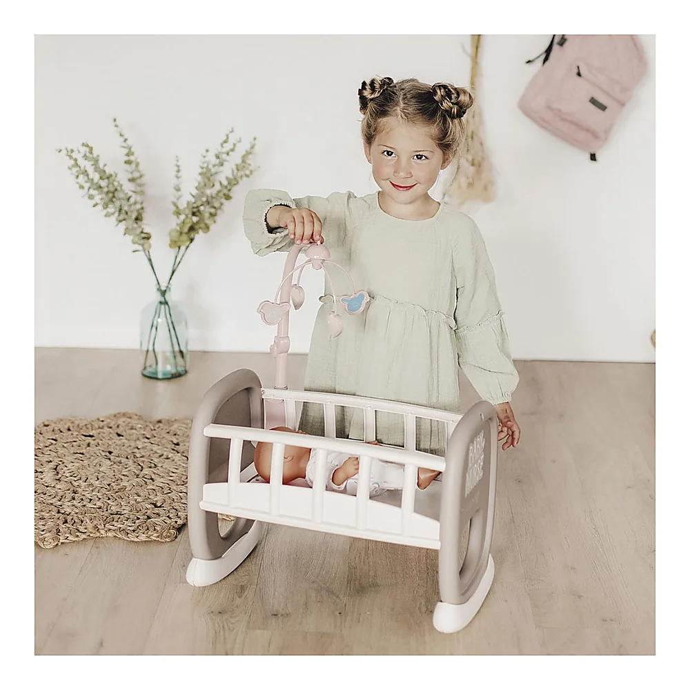 Leagan pentru papusa Smoby Baby Nurse maro cu carusel [6]