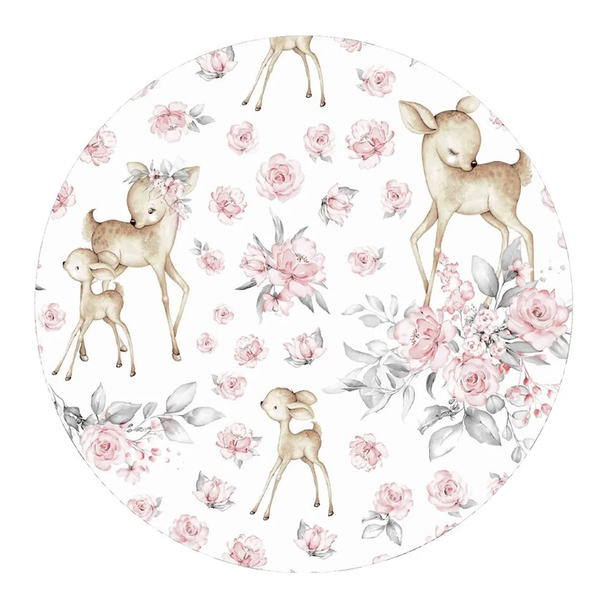 Lenjerie patut cu 3 piese, MimiNu, cearceaf 120x60 cm, paturica si pernuta, bumbac, Sweet Deer Pink [2]