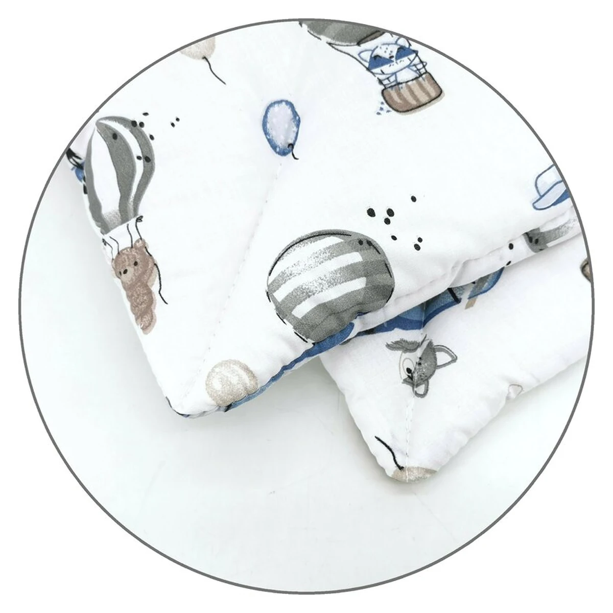 Lenjerie patut cu 3 piese, MimiNu, Cu cearceaf 120x60 cm, Pilota, Pernuta, bumbac 100%, Blue Plane [3]