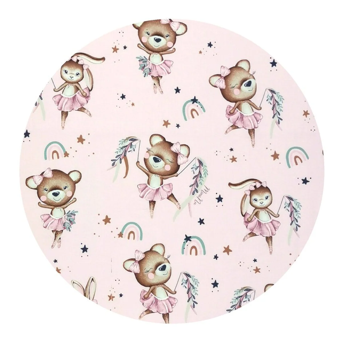 Lenjerie patut cu 3 piese, MimiNu, Cu cearceaf 120x60 cm, Pilota, Pernuta, bumbac 100%, Little Ballerina Pink [4]