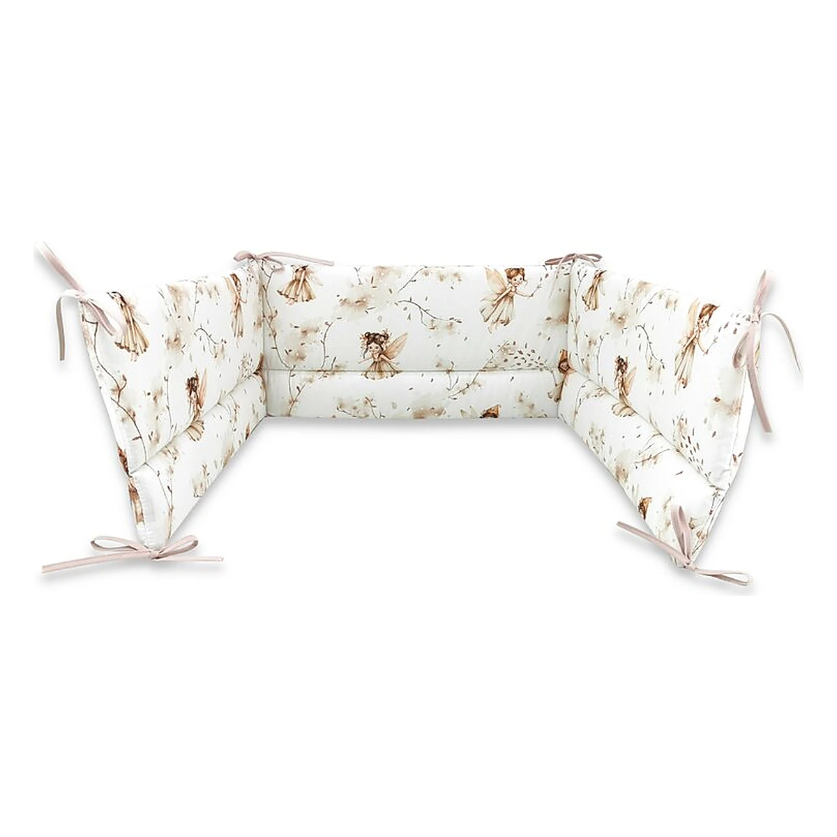 Lenjerie patut cu 3 piese, MimiNu, Pentru patut 120x60 cm, Cu protectie laterala, Fairy [2]