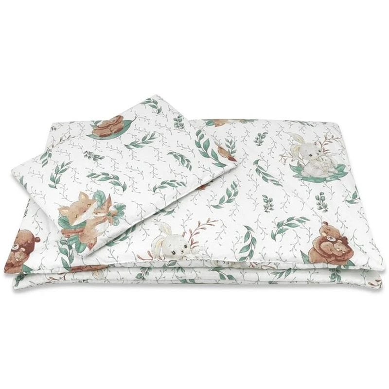 Lenjerie patut cu 5 piese, MimiNu, Cu cearceaf 120x60 cm, Pilota, Pernuta, 2 aparatori, bumbac 100%, Lulu Natural [5]