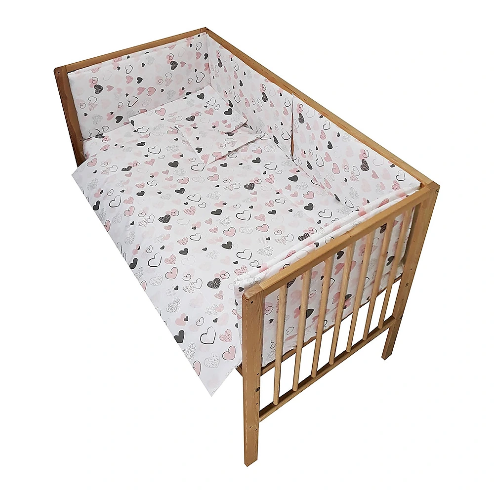 Asternuturi pentru patut - Lenjerie patut Hearts 5 piese multicolor