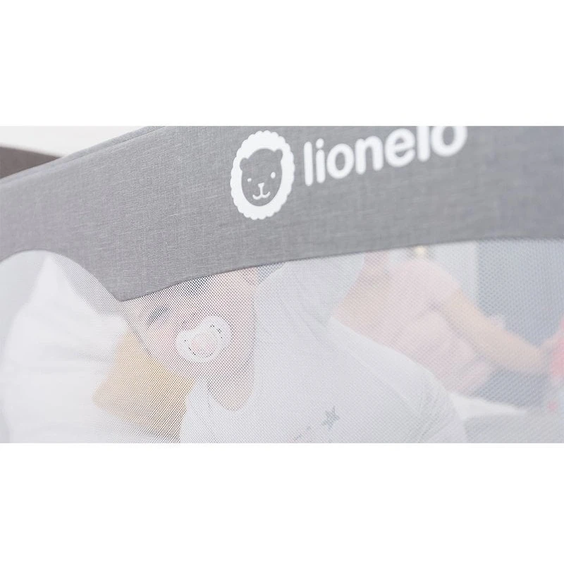 Lionelo - Bariera protectie pat Hanna , Cu buzunar accesorii, 150x66 cm, Conform cu standardul european de securitate BS7072, Gri [13]