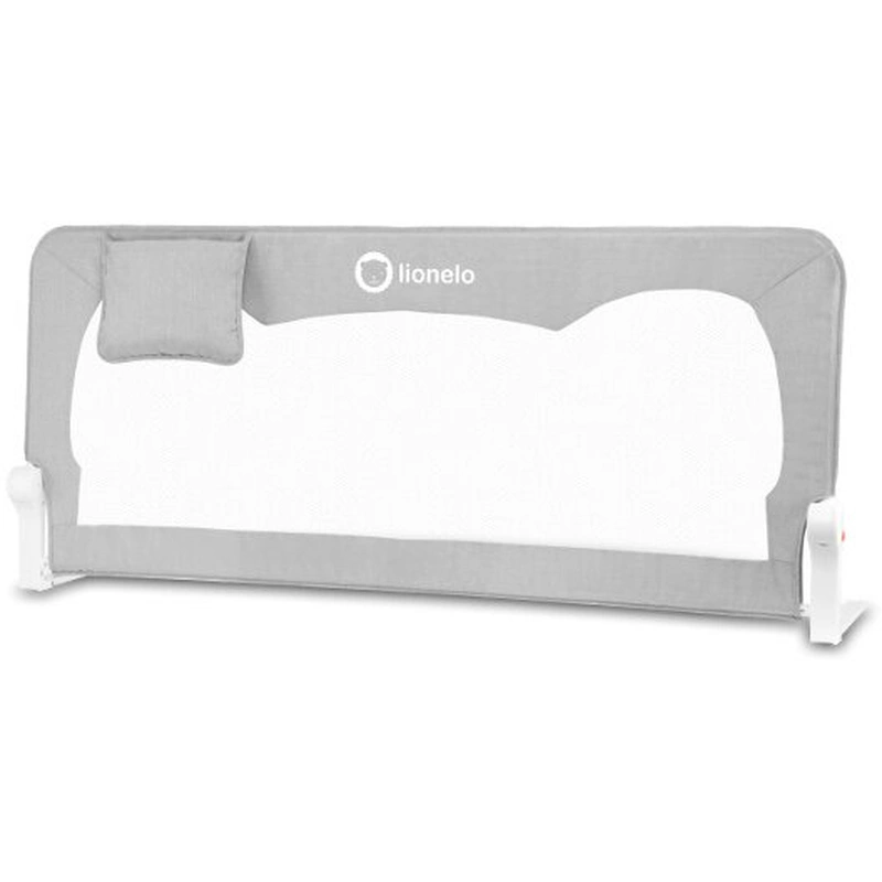 Lionelo - Bariera protectie pat Hanna , Cu buzunar accesorii, 150x66 cm, Conform cu standardul european de securitate BS7072, Gri [2]