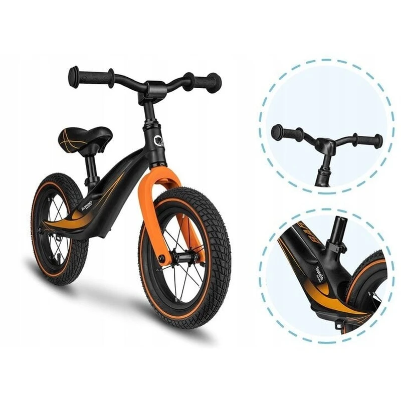 Lionelo - Bicicleta usoara Bart Air, Fara pedale, Cu roti gonflabile, Cu cadru din magneziu, Cu ghidon si sa reglabile, Greutate 3.8 Kg, 12 inch, Conform cu standardul european de securitate EN71, Neg [3]
