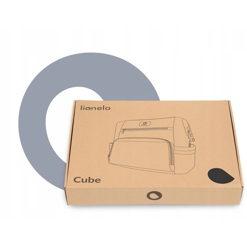 Lionelo - Rucsac impermeabil pentru mamici Cube, Cu 12 compartimente si salteluta de schimbat, Cu prindere universala de carucior, 36 x 36 x 23 cm, Gri [12]