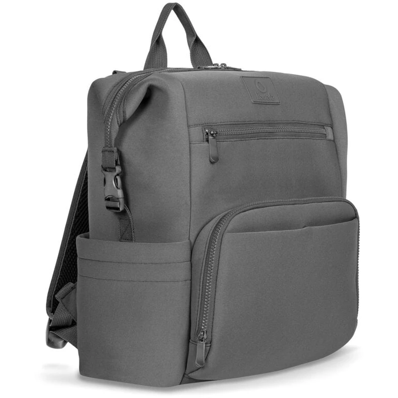 Lionelo - Rucsac impermeabil pentru mamici Cube, Cu 12 compartimente si salteluta de schimbat, Cu prindere universala de carucior, 36 x 36 x 23 cm, Gri [7]