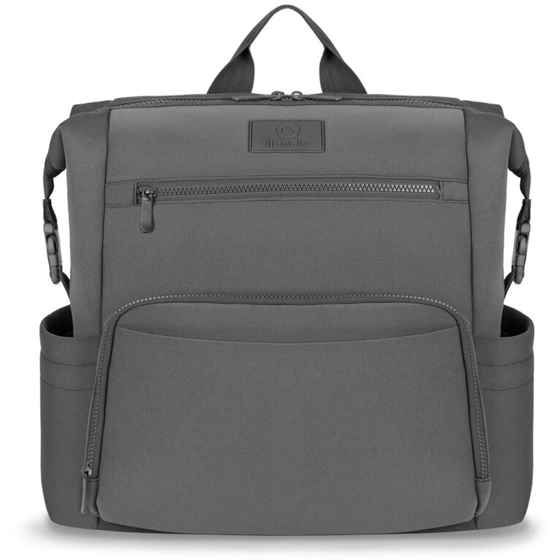 Pentru mami - Lionelo - Rucsac impermeabil pentru mamici Cube, Cu 12 compartimente si salteluta de schimbat, Cu prindere universala de carucior, 36 x 36 x 23 cm, Gri