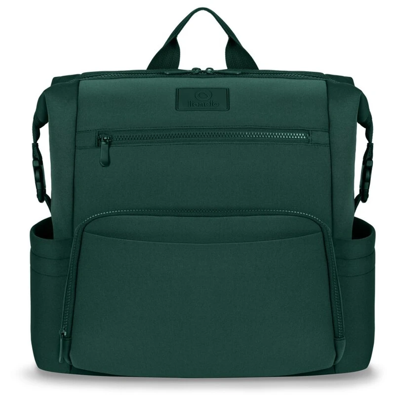 Pentru mami - Lionelo - Rucsac impermeabil pentru mamici Cube, Cu 12 compartimente si salteluta de schimbat, Cu prindere universala de carucior, 36 x 36 x 23 cm, Verde