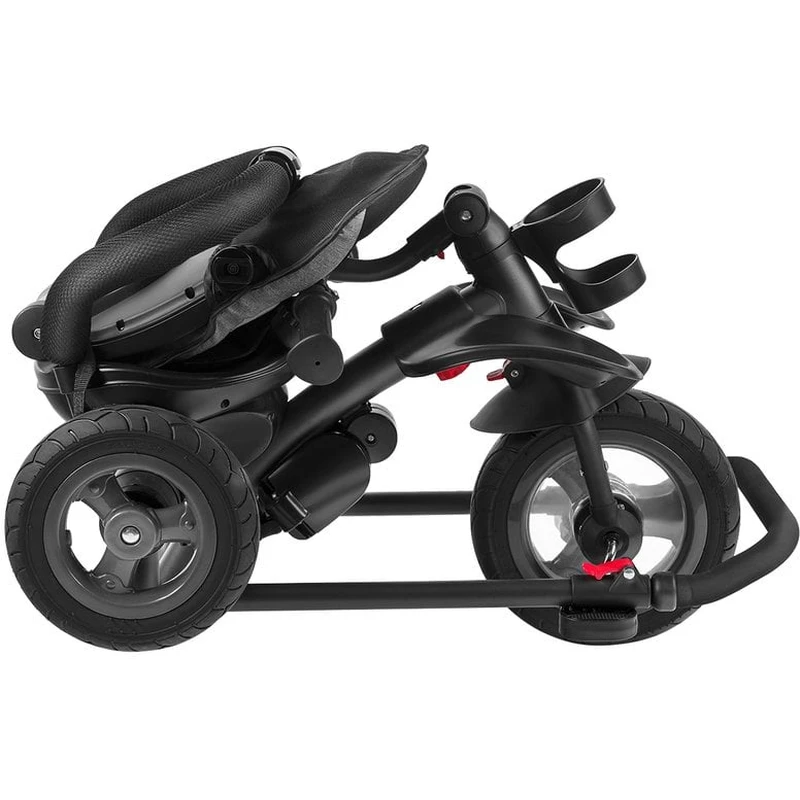 Lionelo - Tricicleta Tris, Mecanism de pedalare libera, Suport picioare, Control al directiei, Scaun reversibil, Rotire 360 grade, Pliabila, Conform cu standardul europeane de securitate EN71, Gri [11]