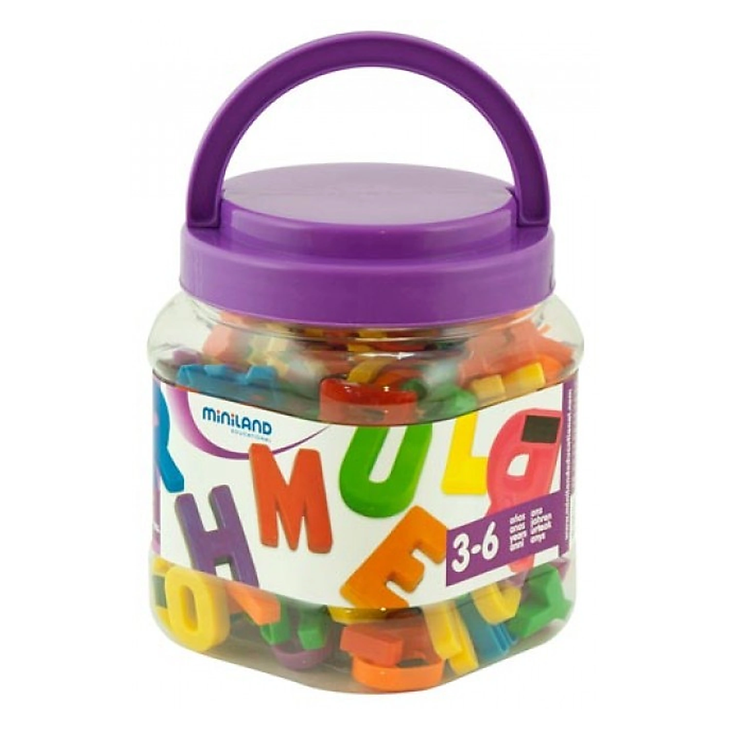 Jocuri si creativitate - Litere mari magnetice Miniland 155 buc