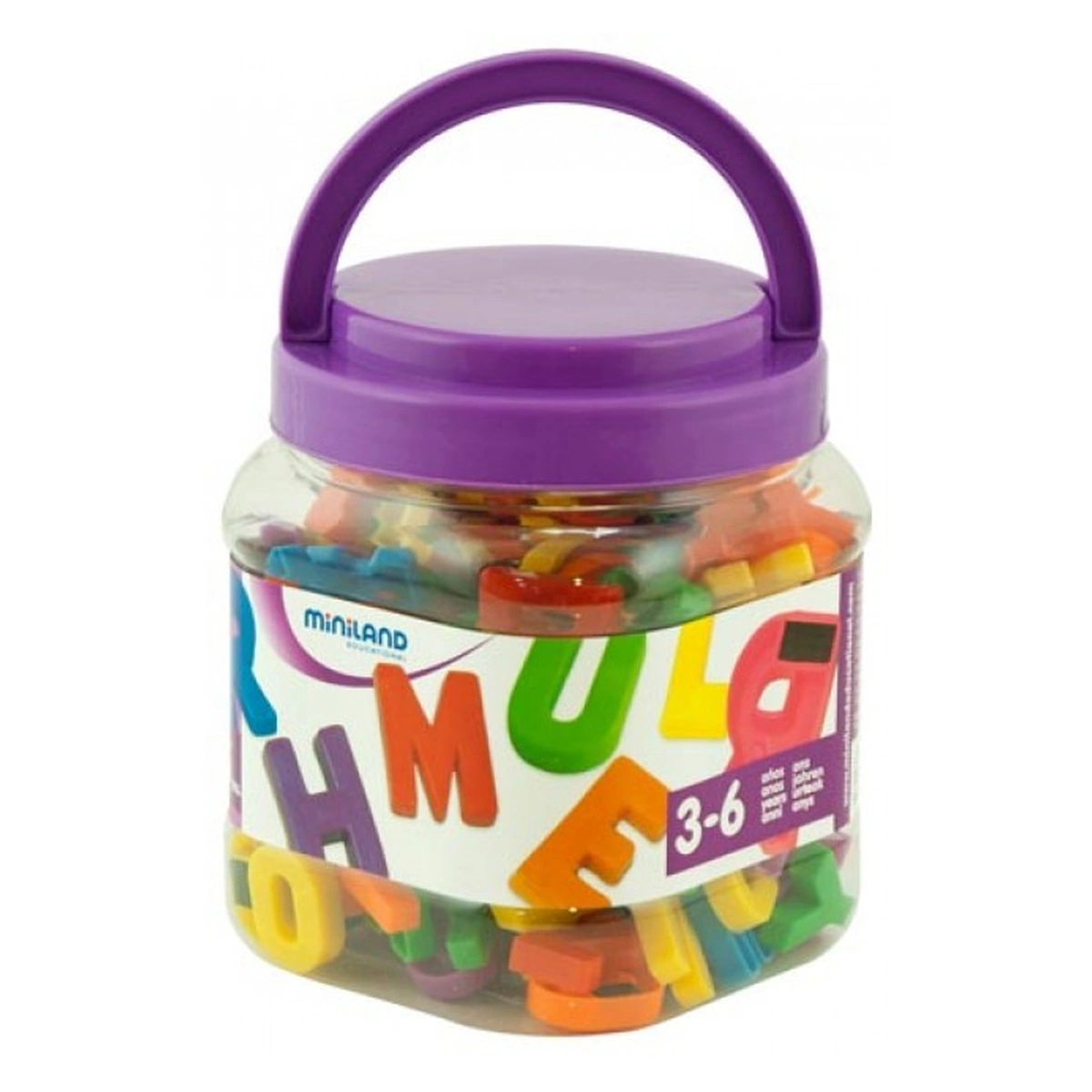 Litere, limbaj, cifre - Litere mari magnetice Miniland 155 buc