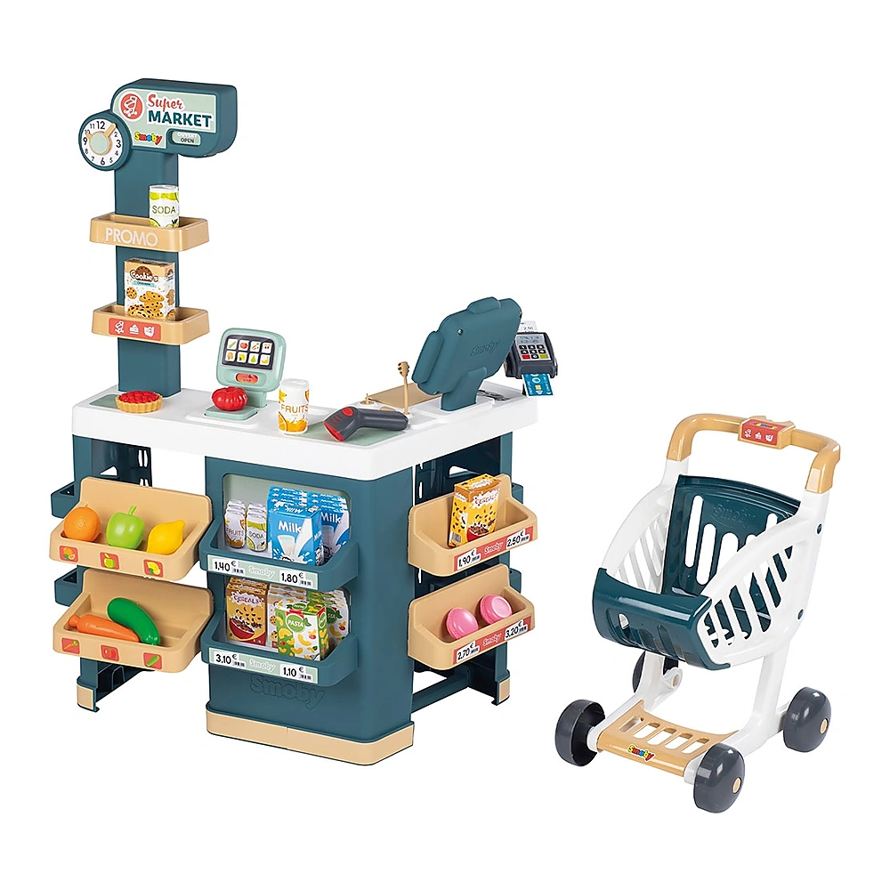 Supermarket - Magazin pentru copii Smoby Super Market cu 42 accesorii