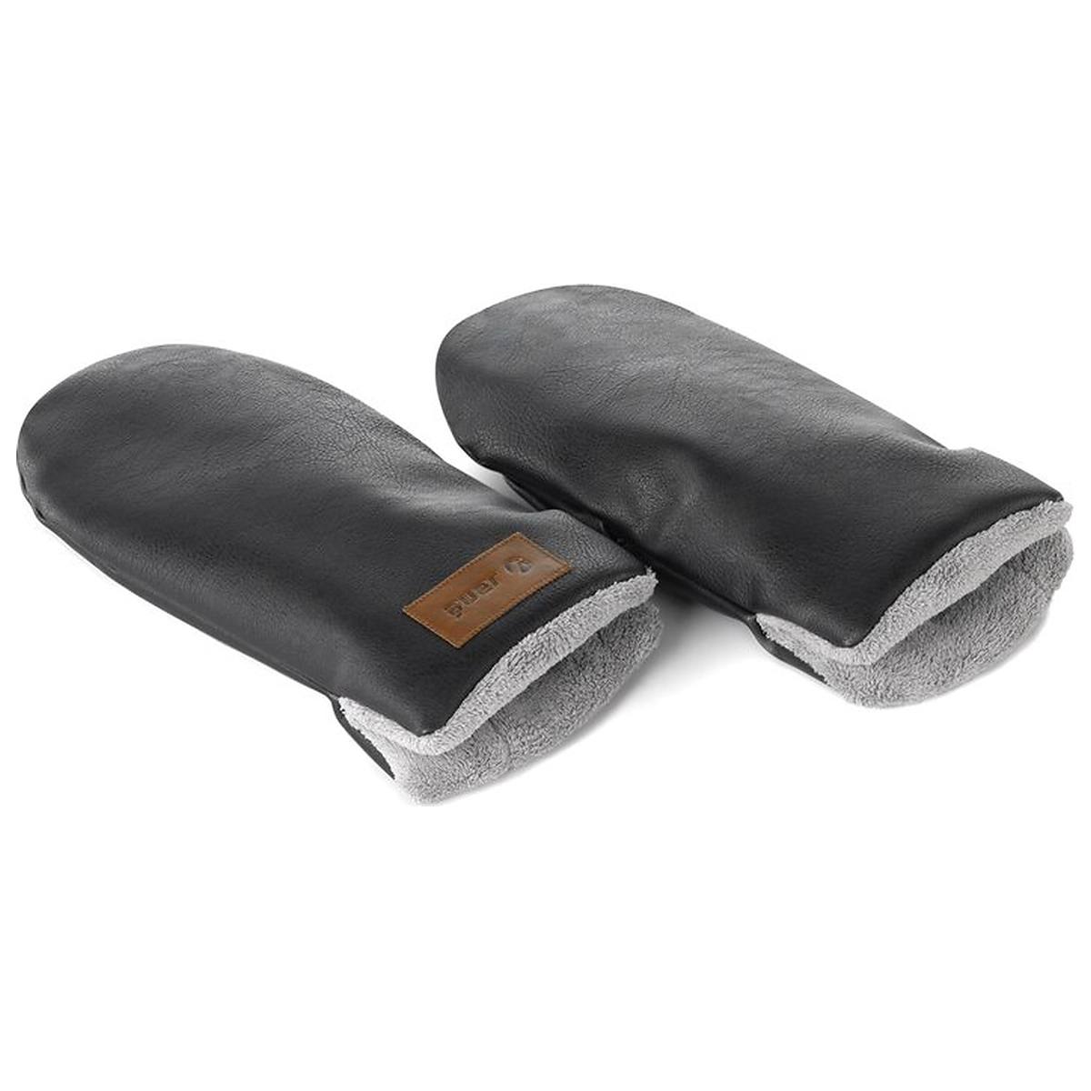 Accesorii carucioare - Manusi magnetice pentru carucior, Jane, Pentru vremea rece, Interior din fleece si exterior imitatie piele, Black