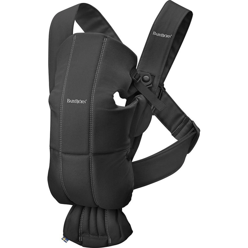 Marsupii si hamuri - Marsupiu anatomic Mini BabyBjorn, cu pozitii multiple de purtare – Black, Bumbac