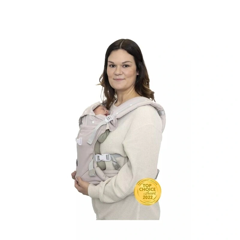 Marsupii si hamuri - Marsupiu bebe, BBluv, PopNgo, 5 pozitii de purtare, Include suport pentru cap, perna de inaltare si curele confortabile, 0-18 luni+, Beige