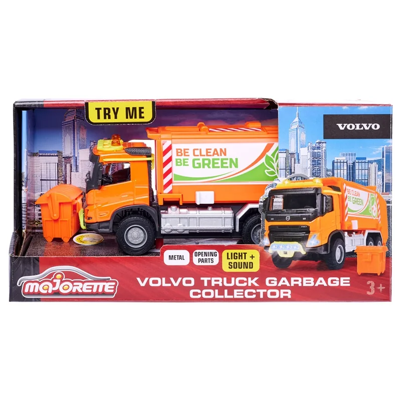 Masina de gunoi Majorette Volvo Garbge Collector cu tomberon [6]