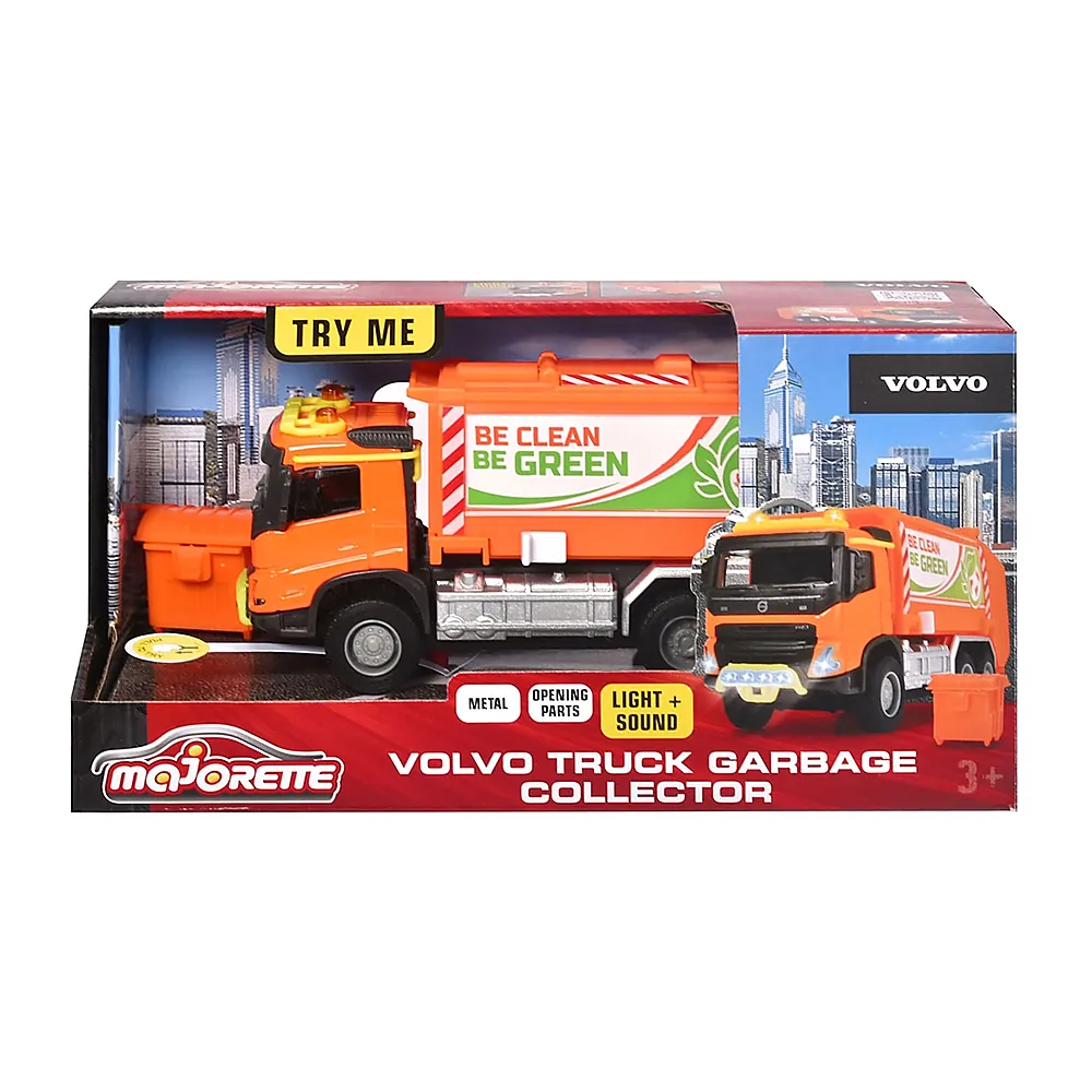 Masina de gunoi Majorette Volvo Garbge Collector cu tomberon [10]