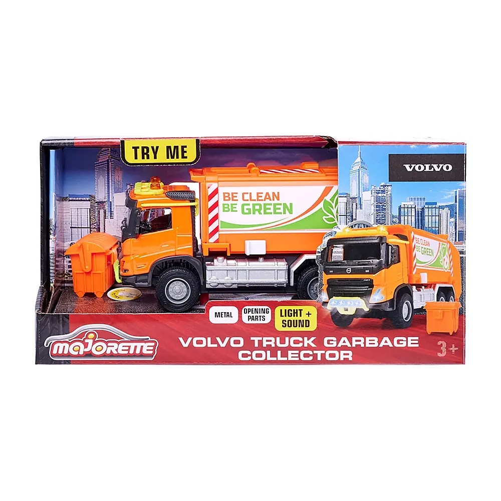 Masina de gunoi Majorette Volvo Garbge Collector cu tomberon [11]