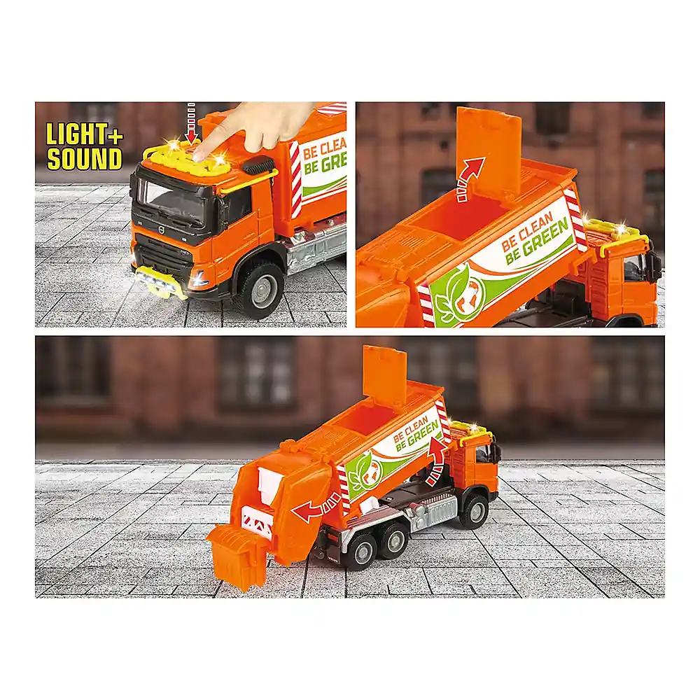 Masina de gunoi Majorette Volvo Garbge Collector cu tomberon [4]