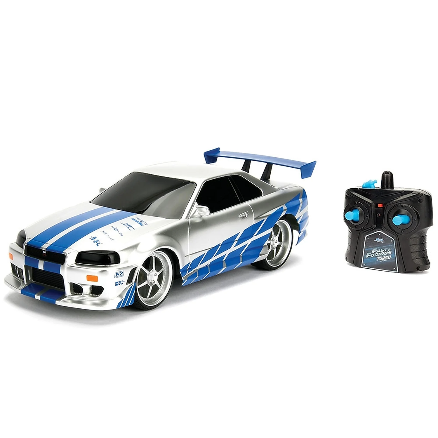 Masinute si camioane - Masina Jada Toys Fast and Furious Nissan Skyline GTR 1:24 cu telecomanda