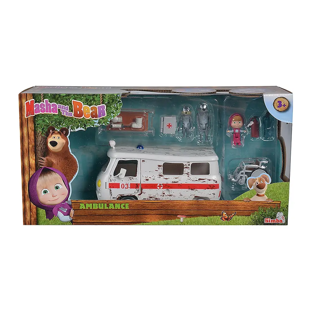 Masina Simba Masha and the Bear Ambulance cu accesorii [7]