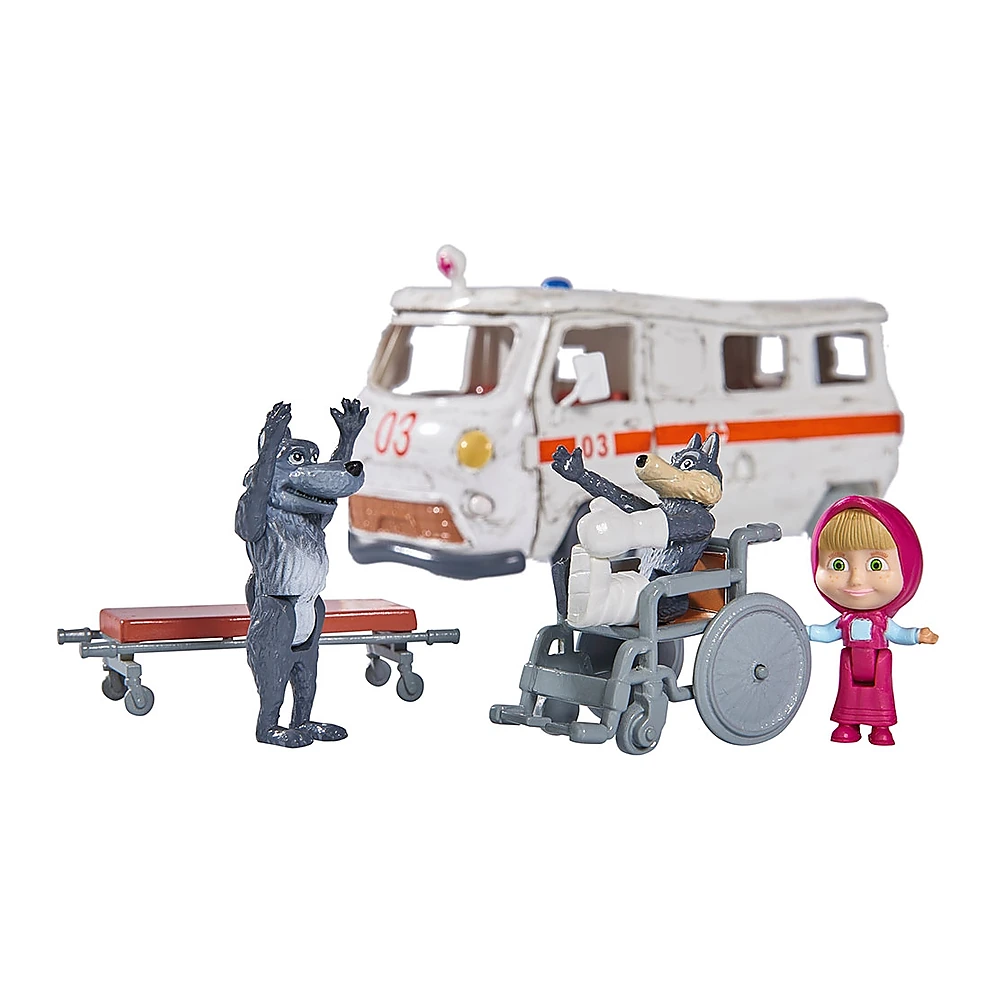 Masina Simba Masha and the Bear Ambulance cu accesorii [1]