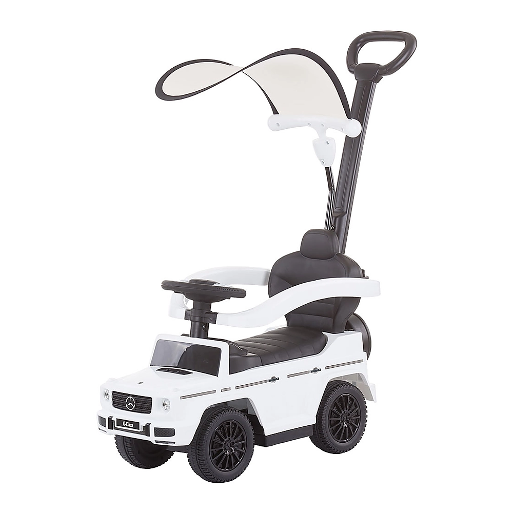 Masinute de impins pentru copii - Masinuta de impins Chipolino Mercedes G350 White, cu maner si copertina