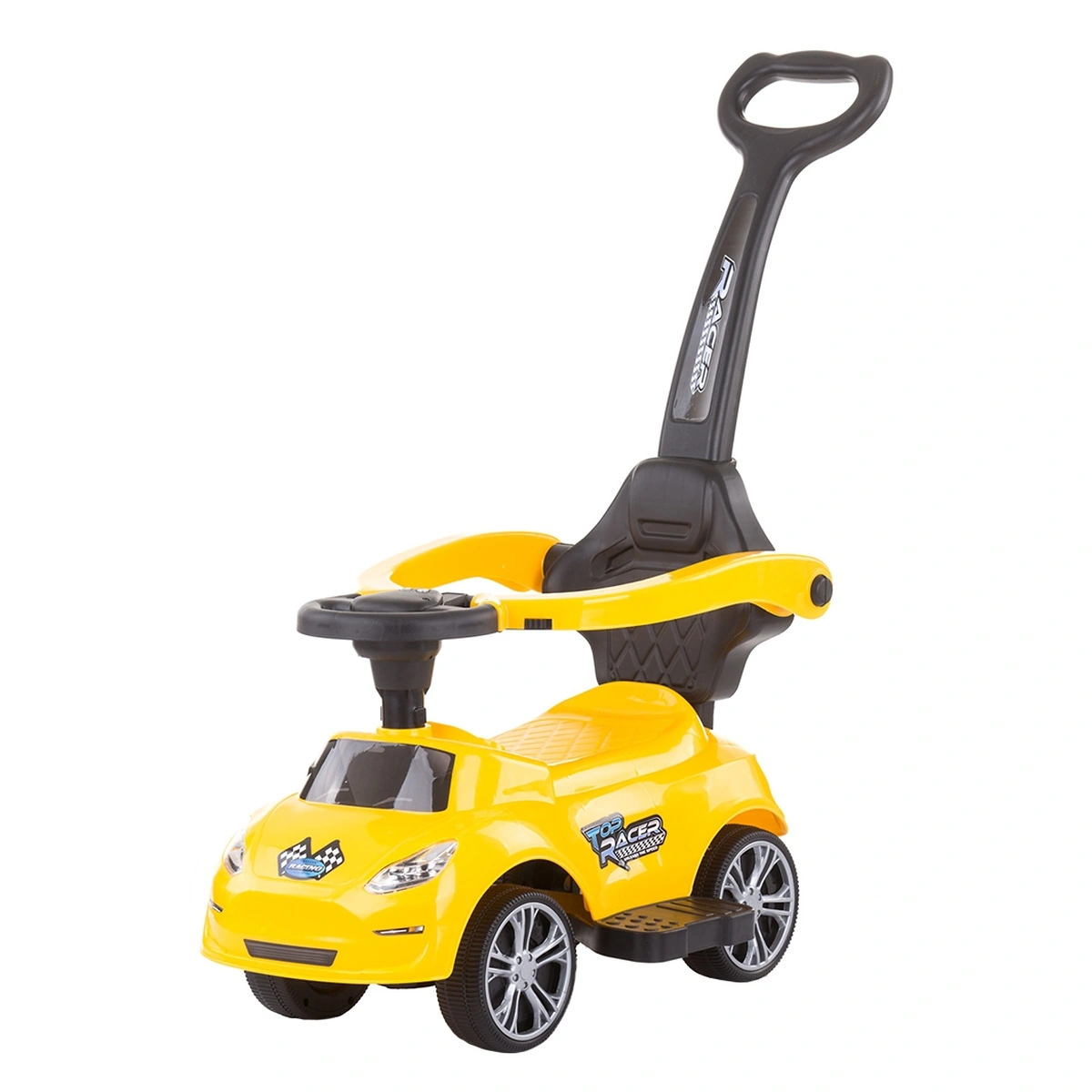 Masinute de impins pentru copii - Masinuta de impins Chipolino Turbo yellow cu maner