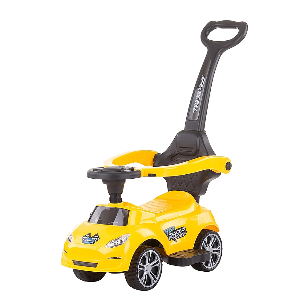 Masinute de impins pentru copii - Masinuta de impins Chipolino Turbo yellow cu maner