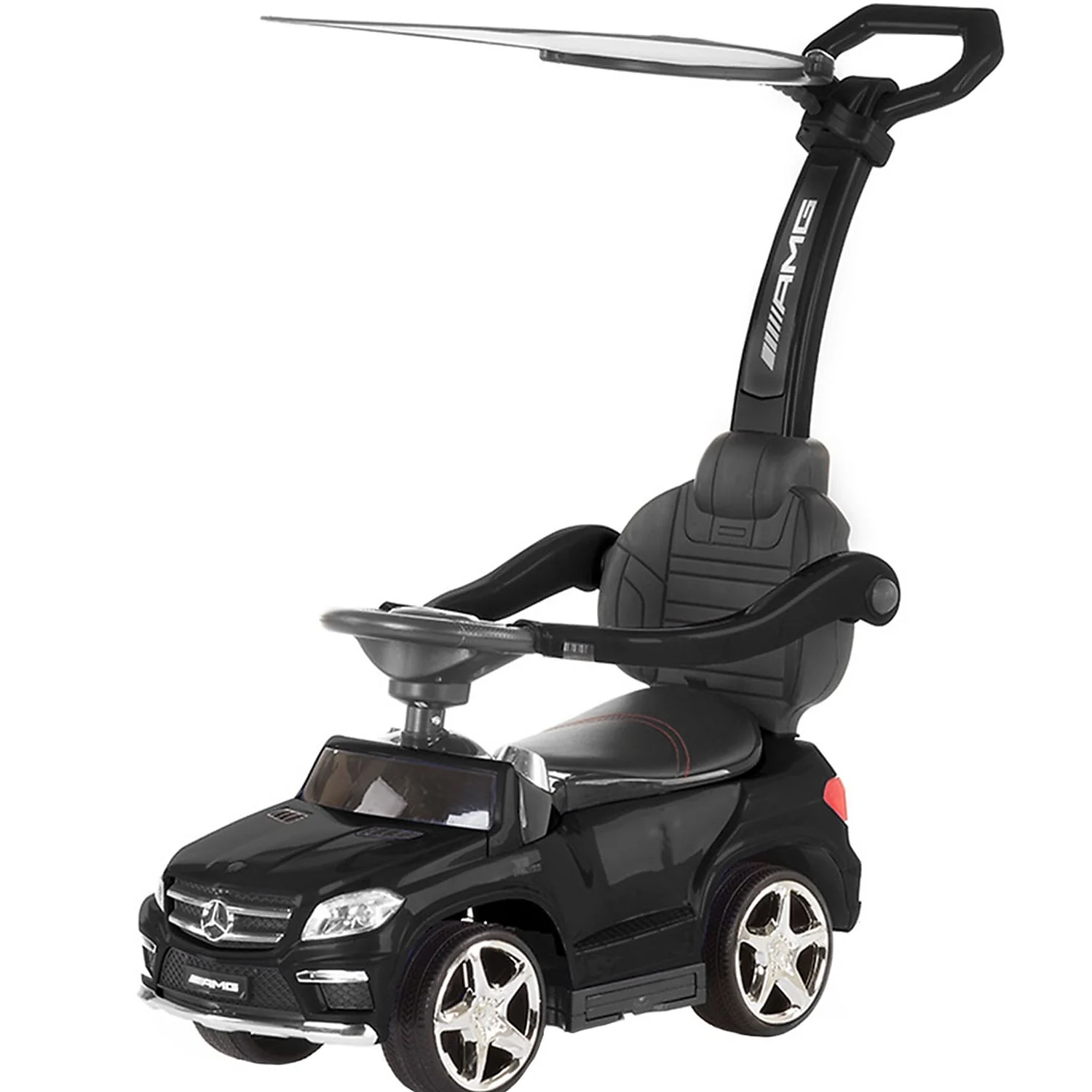 Masinute de impins pentru copii - Masinuta de impins Mercedes Benz GL63 AMG black, cu copertina