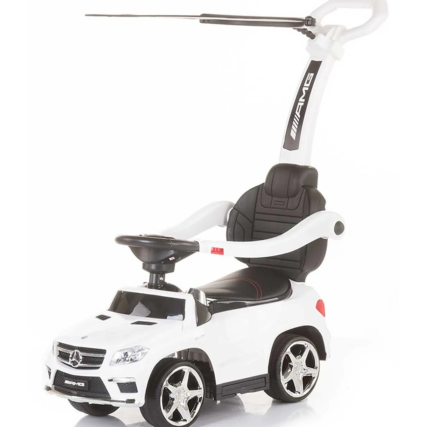 Masinute de impins pentru copii - Masinuta de impins Mercedes Benz GL63 AMG white, cu copertina