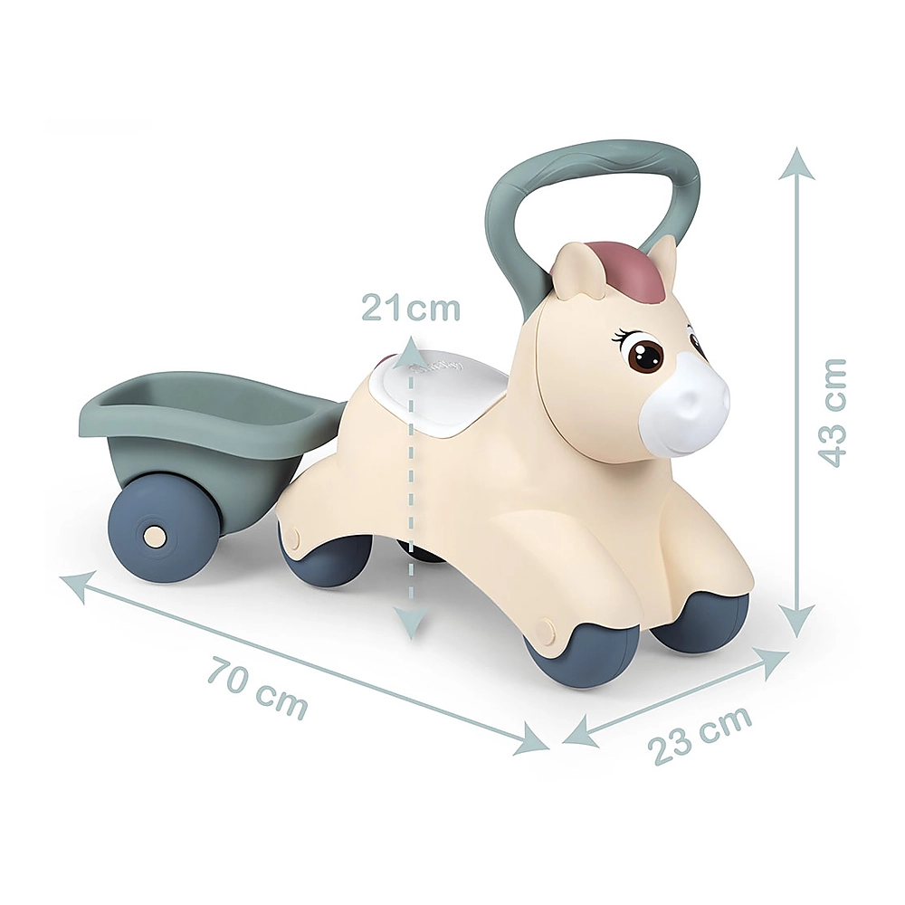 Masinuta de impins Smoby Pony cu remorca [3]