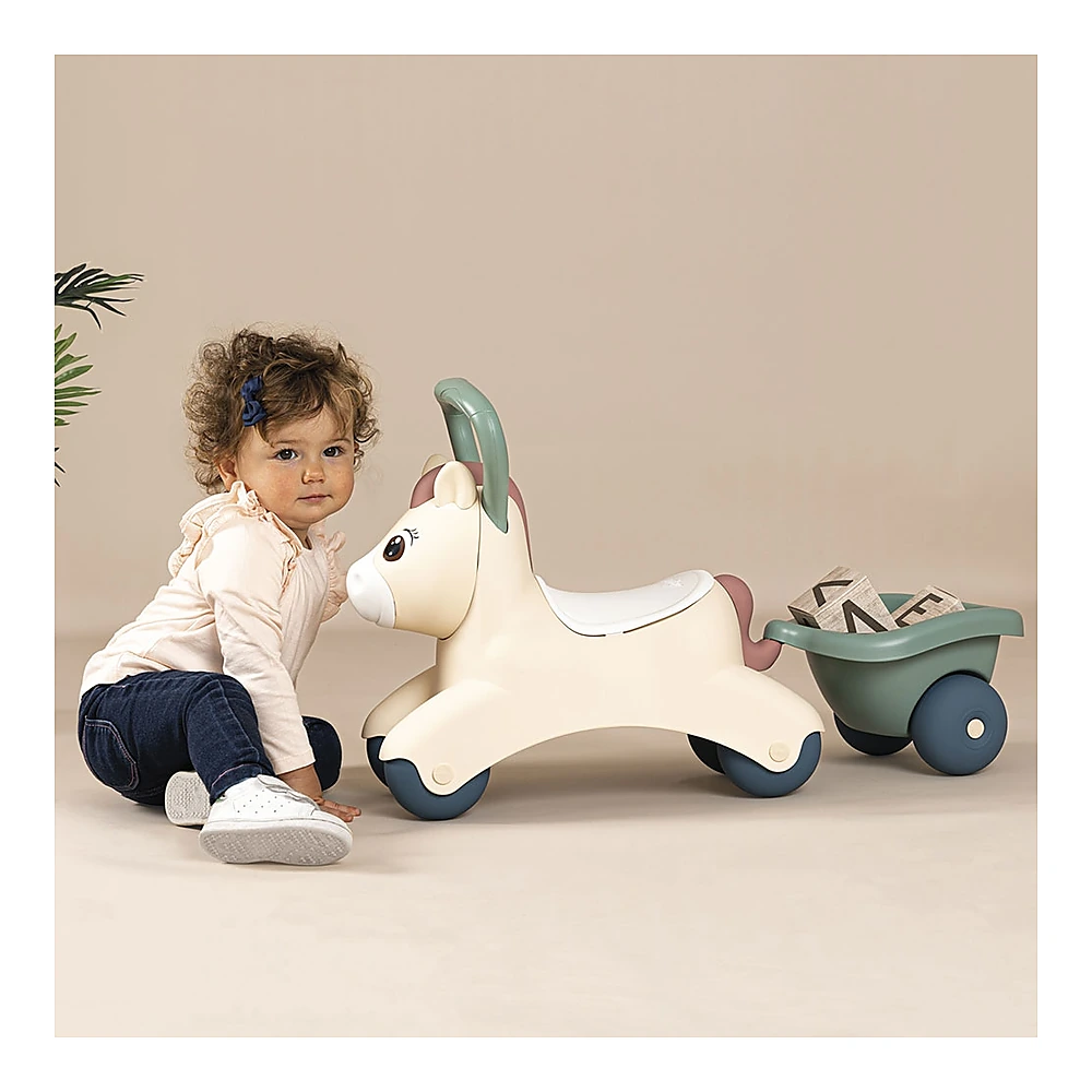 Masinuta de impins Smoby Pony cu remorca [7]