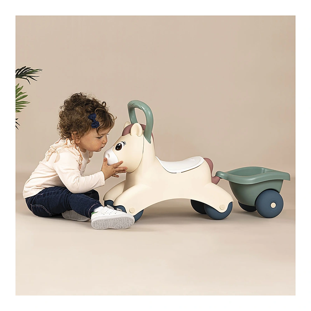 Masinuta de impins Smoby Pony cu remorca [4]