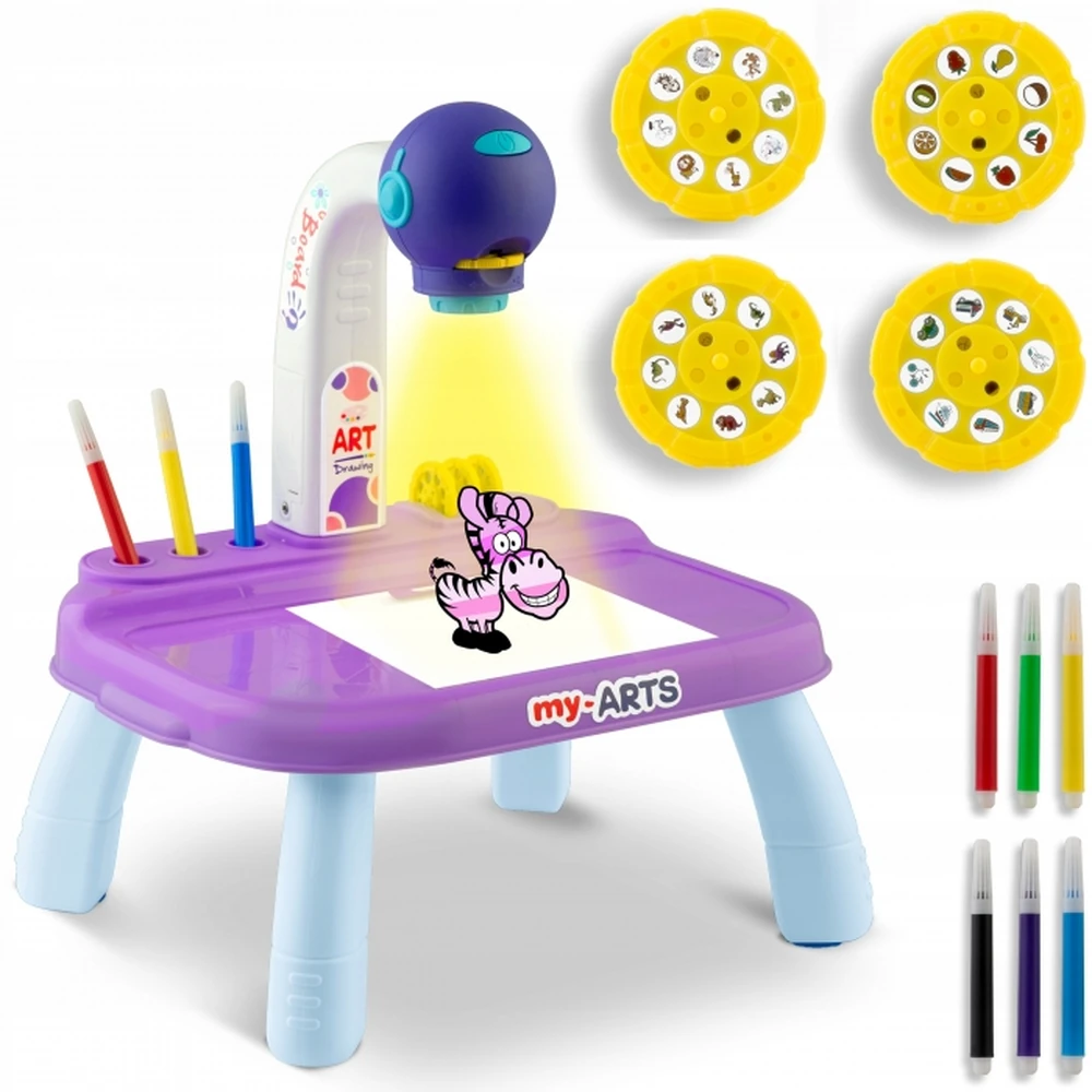 Masuta cu proiector pentru desene Ricokids - Mov [1]