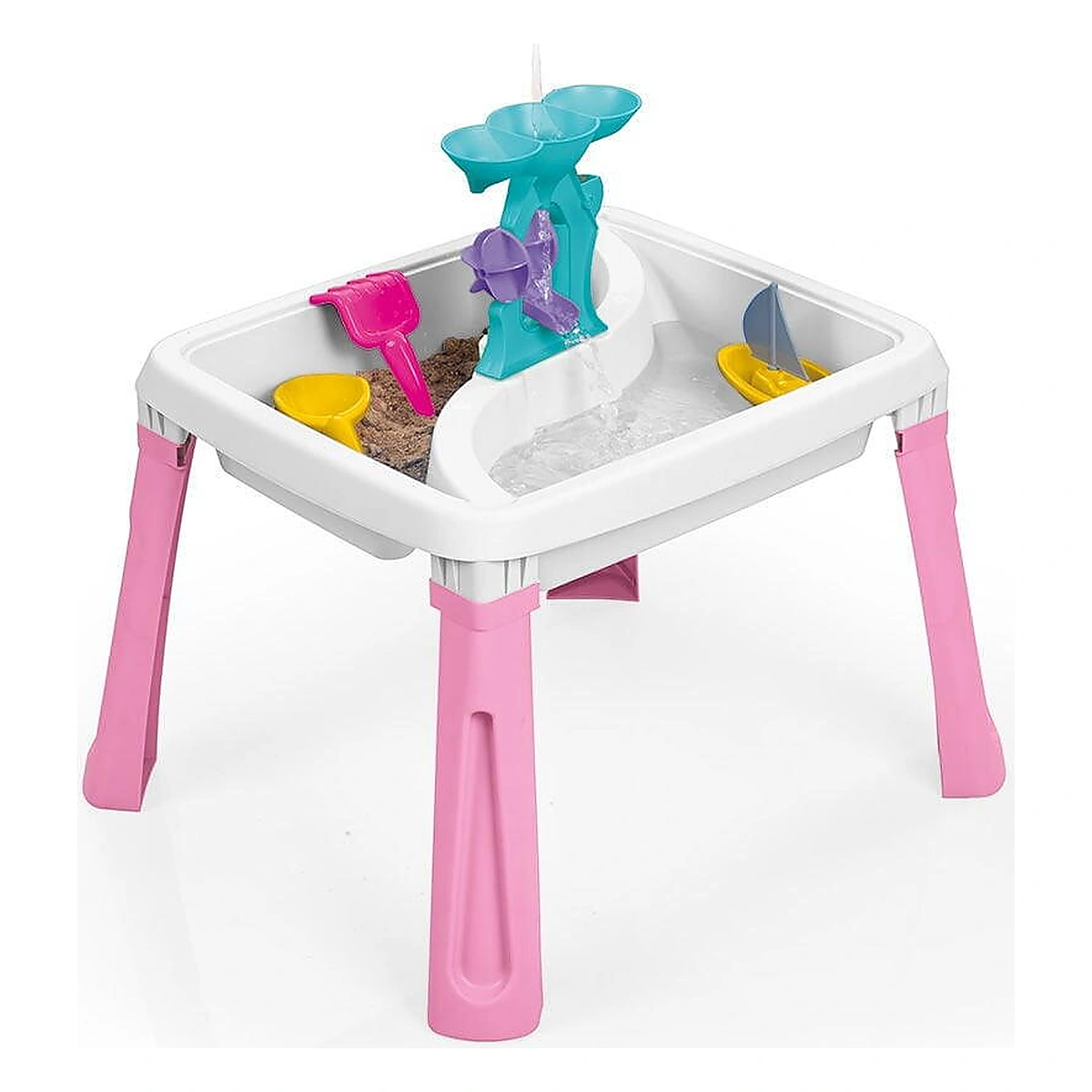 Jucarii exterior - Masuta de activitati 3 in 1 pentru copii - Alb& roz